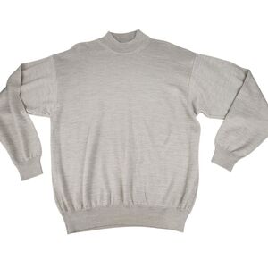 Giglio Rosso Men's Wool Blend Sweater Beige Oatmeal Med Dad Casual Preppy Mock